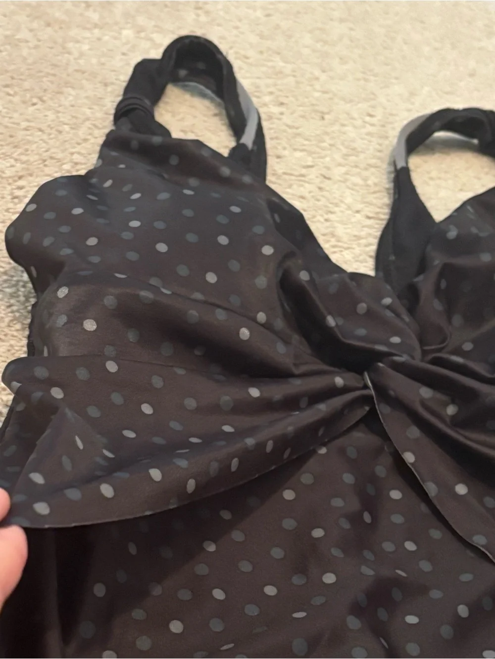 Skinny Suit Snozu Women’s Size 14 Black Polka Dot Swimwear Gray Dots NWT New - Picture 3 of 5